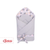 Babynest Newborn Wrap Blanket with stiffening with bow - hedgehogs Gray