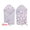 Babynest Newborn Wrap Blanket with stiffening with bow - hedgehogs Gray