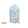 Babynest Newborn Wrap Blanket with stiffening with bow - hedgehogs mint