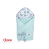 Babynest Newborn Wrap Blanket with stiffening with bow - hedgehogs mint