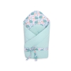 Babynest Newborn Wrap Blanket with stiffening with bow - hedgehogs mint