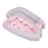 Babynest- pink-navy blue stars/gray