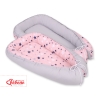 Babynest- pink-navy blue stars/gray