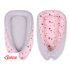 Babynest- pink-navy blue stars/gray