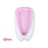 Babynest- pink with white dots/white