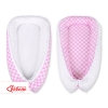 Babynest- pink with white dots/white