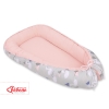 Babynest- Swans gray/powder pink