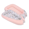 Babynest- Swans gray/powder pink