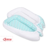 Babynest- turquoise with white dots/white