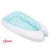 Babynest- turquoise with white dots/white