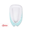 Babynest- turquoise with white dots/white