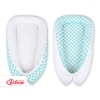 Babynest- turquoise with white dots/white