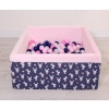 Ball-pit Dry Pool minky with balls 200pcs - blue rabbits