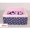 Ball-pit Dry Pool minky with balls 200pcs - blue rabbits