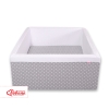 Ball-pit Dry Pool  minky without balls - white dots on Gray