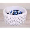 Ball-pit minky Dry Pool with balls 200pcs - black Stars