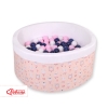 Ball-pit minky with balls 200pcs - ballerinas pink