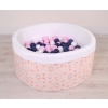Ball-pit minky with balls 200pcs - ballerinas pink
