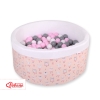 Ball-pit minky with balls 200pcs - ballerinas pink