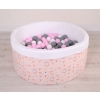 Ball-pit minky with balls 200pcs - ballerinas pink