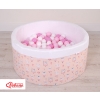 Ball-pit minky with balls 200pcs - ballerinas pink