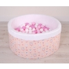 Ball-pit minky with balls 200pcs - ballerinas pink