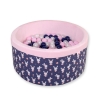 Ball-pit minky with balls 200pcs - blue rabbits