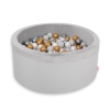 Ball-pit minky with balls 200pcs - gray