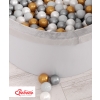 Ball-pit minky with balls 200pcs - gray