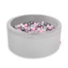 Ball-pit minky with balls 200pcs - gray