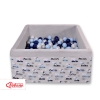 Ball-pit minky with balls 200pcs - gray rabbits