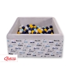 Ball-pit minky with balls 200pcs - gray rabbits