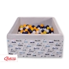 Ball-pit minky with balls 200pcs - gray rabbits