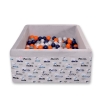 Ball-pit minky with balls 200pcs - gray rabbits