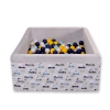 Ball-pit minky with balls 200pcs - gray rabbits
