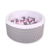 Ball-pit minky with balls 200pcs- gray stars