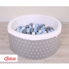 Ball-pit minky with balls 200pcs- gray stars