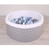 Ball-pit minky with balls 200pcs- gray stars