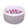 Ball-pit minky with balls 200pcs- gray stars