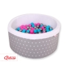 Ball-pit minky with balls 200pcs- gray stars