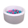 Ball-pit minky with balls 200pcs- gray stars
