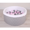 Ball-pit minky with balls 200pcs- gray stars