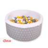 Ball-pit minky with balls 200pcs- gray stars