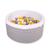 Ball-pit minky with balls 200pcs- gray stars