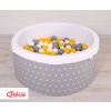 Ball-pit minky with balls 200pcs- gray stars