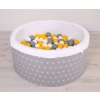 Ball-pit minky with balls 200pcs- gray stars