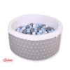 Ball-pit minky with balls 200pcs- gray stars