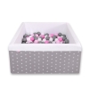 Ball-pit minky with balls 200pcs - gray stars