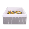 Ball-pit minky with balls 200pcs - gray stars
