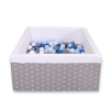 Ball-pit minky with balls 200pcs - gray stars